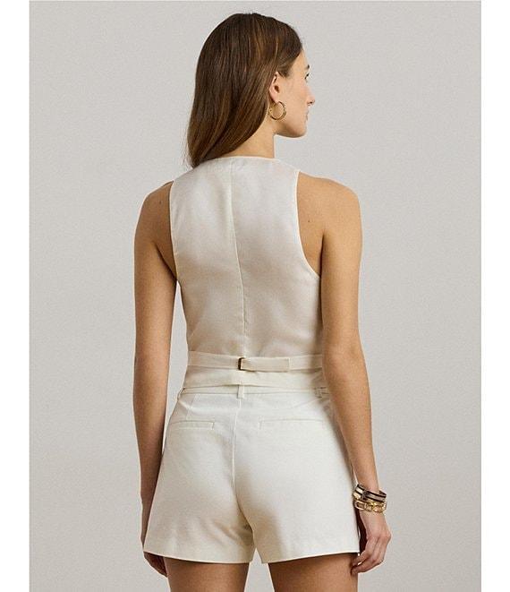 Lauren Ralph Lauren Stretch-Cotton Canvas Twill V-Neck Button Front Vest Product Image
