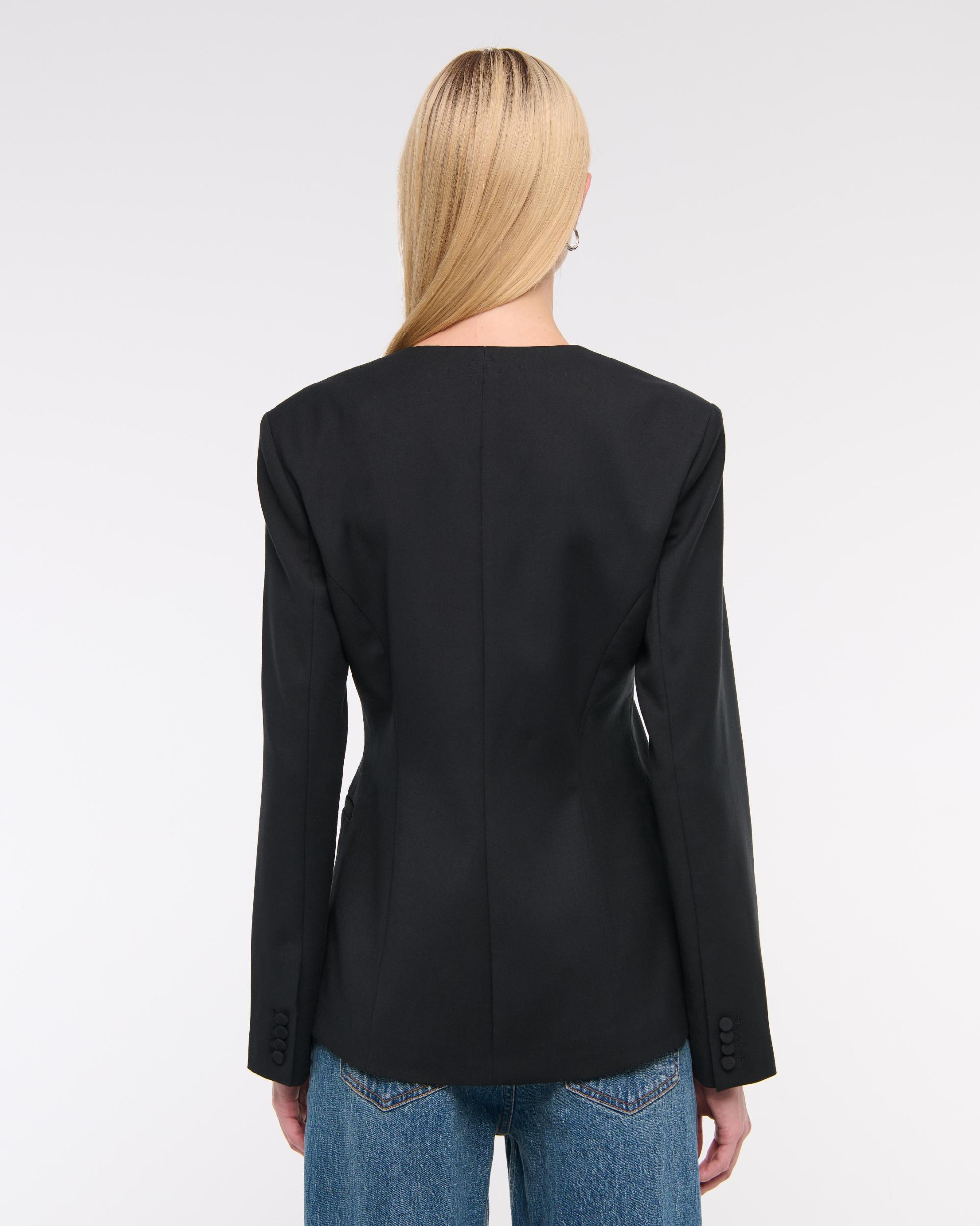 Collarless Suiting Blazer Product Image