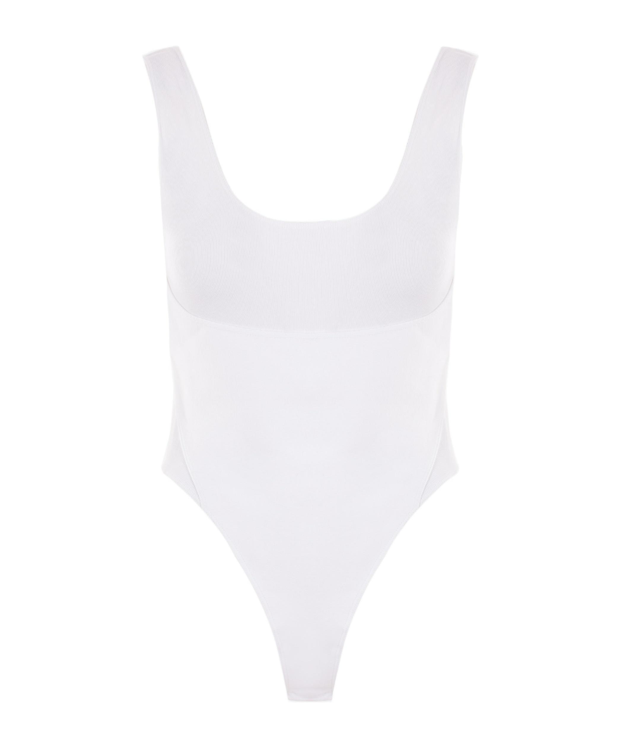 ALAÏA Suspender Jumpsuit In White Product Image