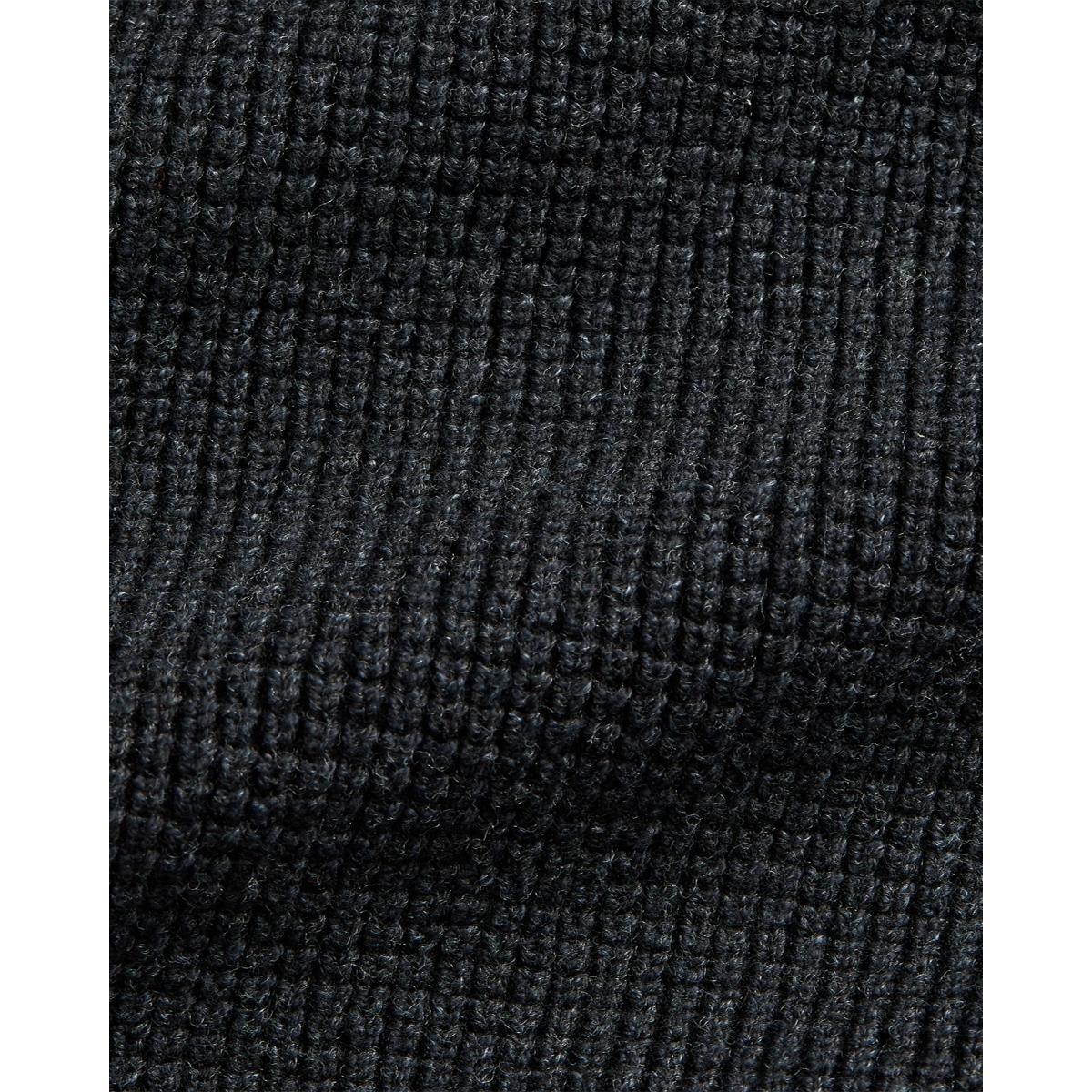 Waffle-Knit Cotton-Wool Sweater Black Heather Product Image