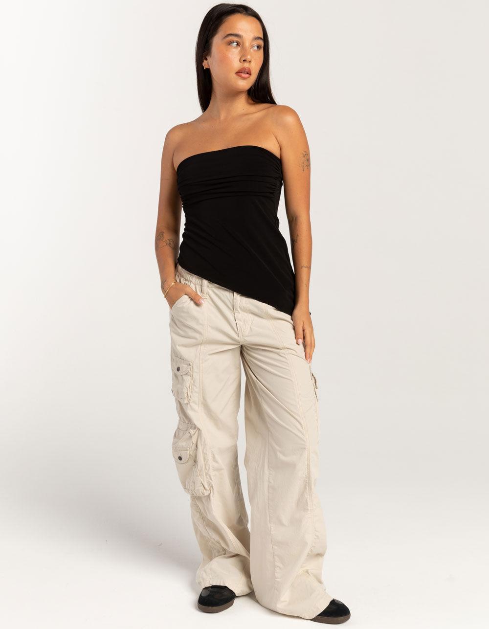 BDG Urban Outfitters Asymmetrical Bandeau Womens Top - BLACK Product Image