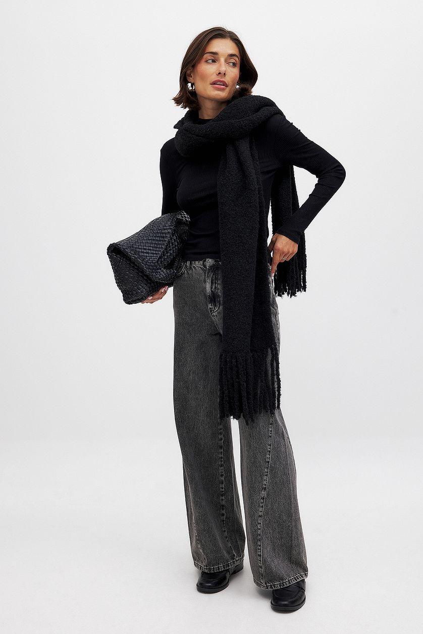 Ribbed Long Sleeved Turtle Neck Top Product Image