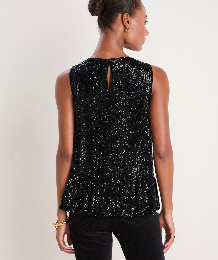 Sequin Peplum Top Product Image