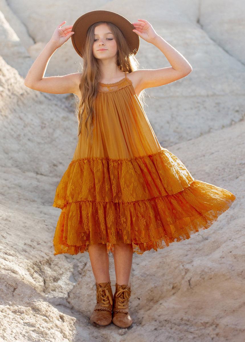 Catrina Dress in Marigold Girls Product Image