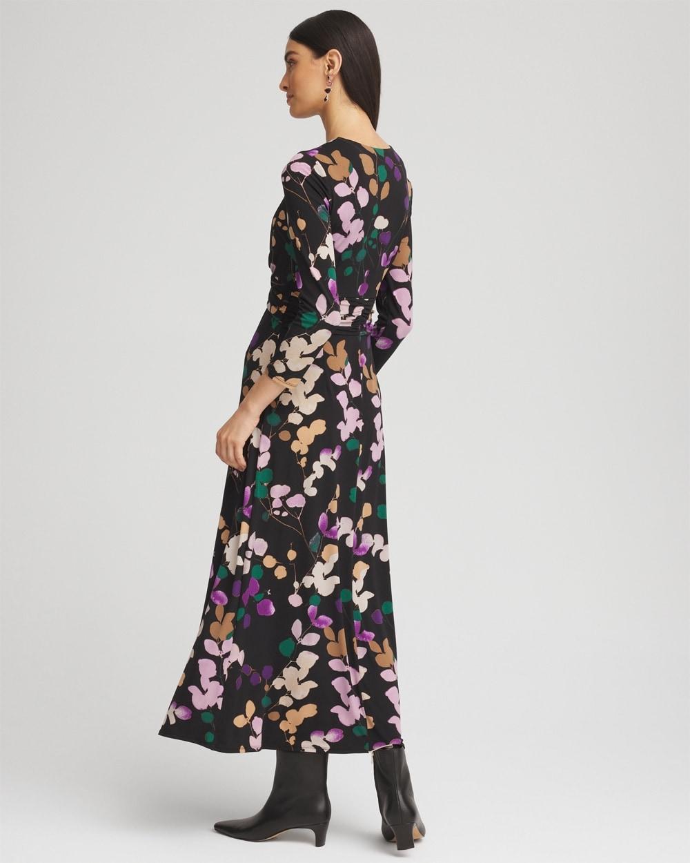 V-neck 3/4 Sleeve Floral Maxi Dress Product Image