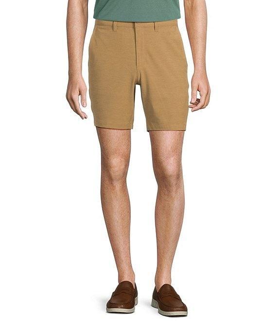 Roundtree & Yorke 7#double; Flat Front Performance Solid Texture Shorts Product Image