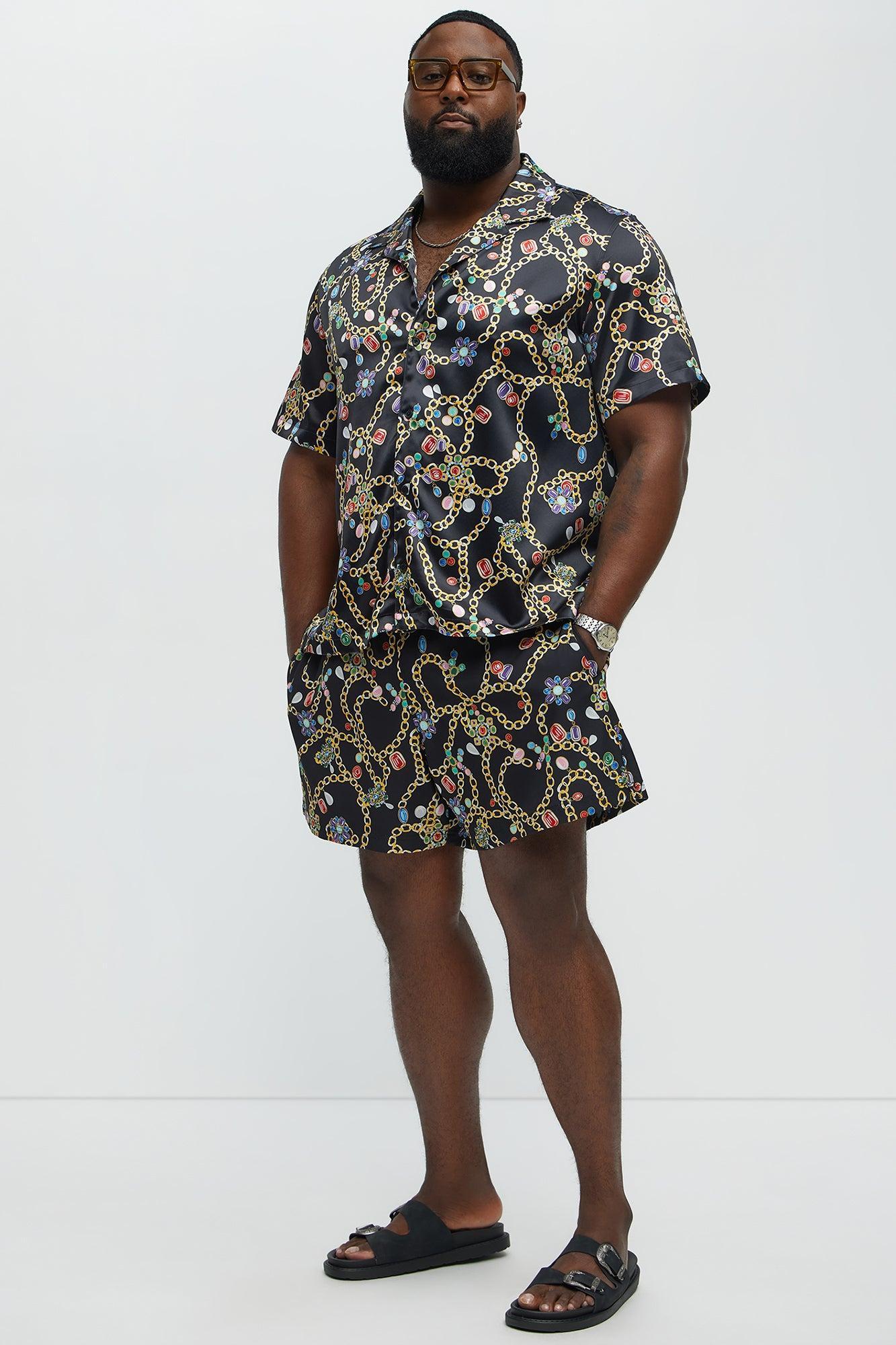 Tidal Jewels Printed Swim Mid Trunk - Black/combo Product Image