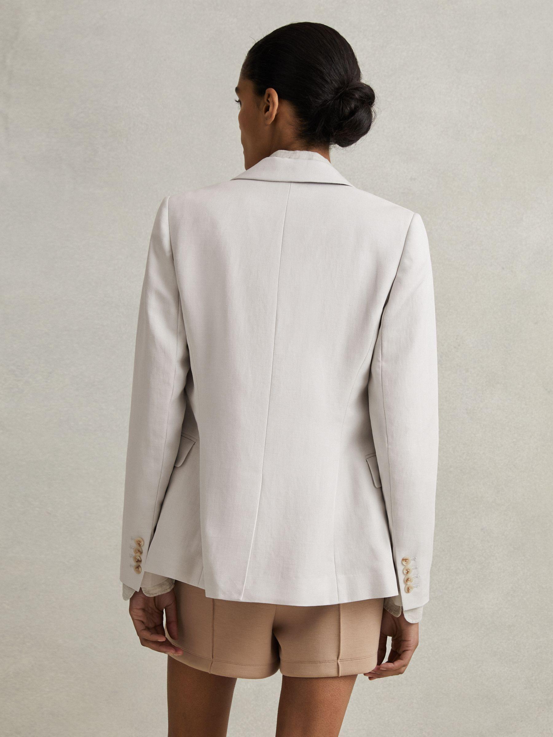 Single Breasted Suit Blazer with TENCEL™ Fibers in Light Grey Product Image