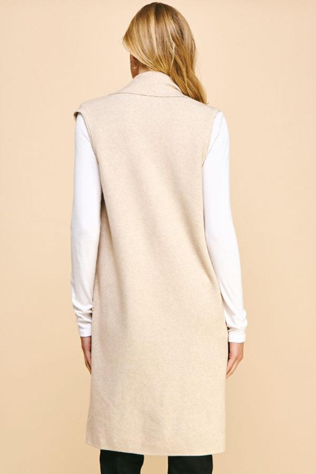 Sleeveless Open Knit Cardigan Product Image