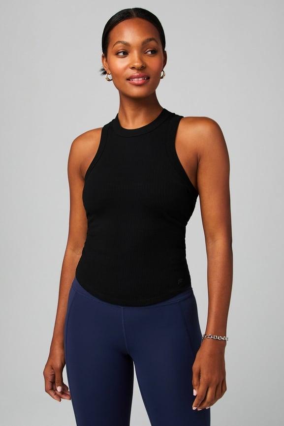 High Neck Rib Built-In Bra Tank Product Image