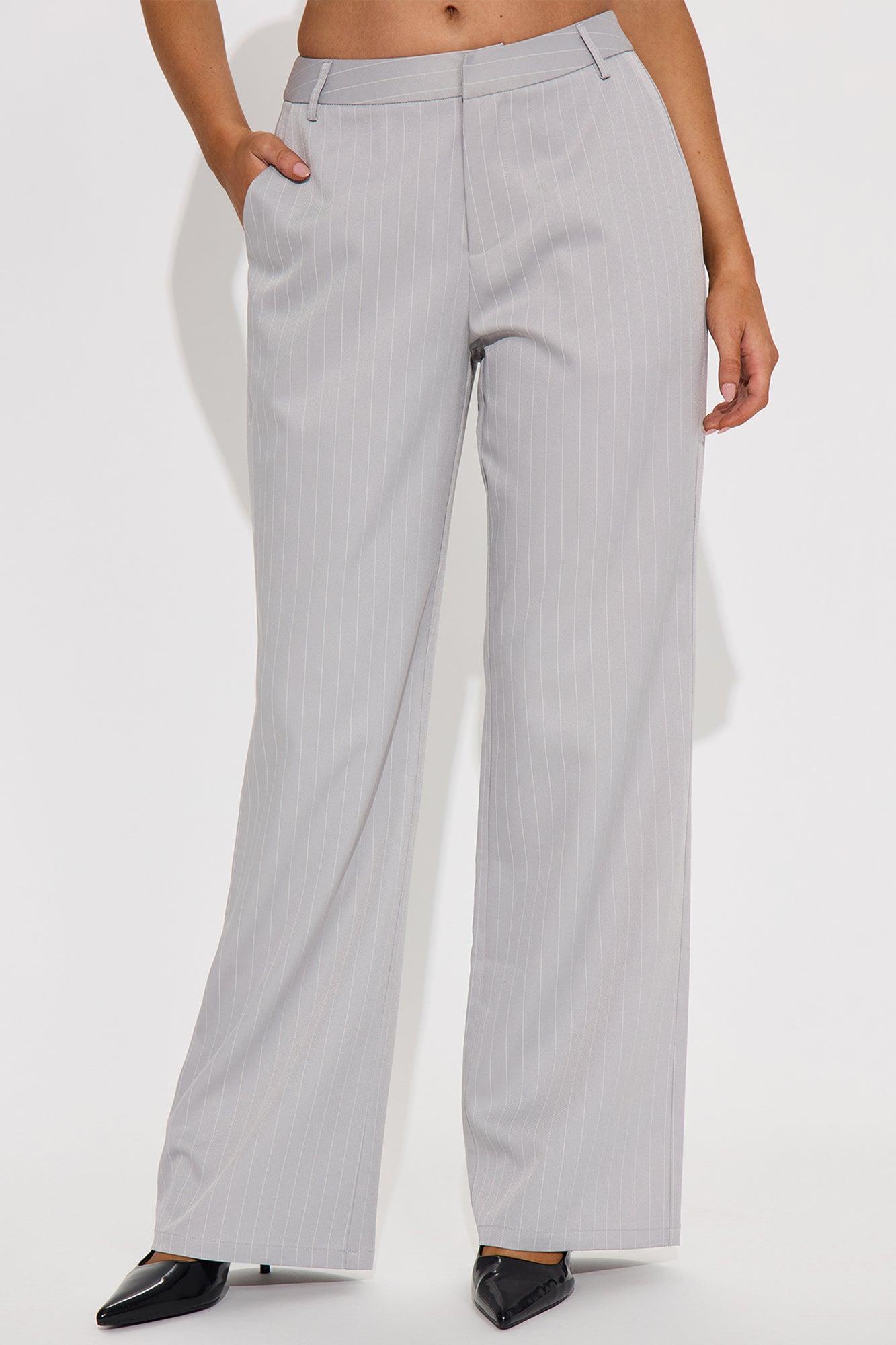 Kelsey Pinstripe Trouser - Grey Product Image