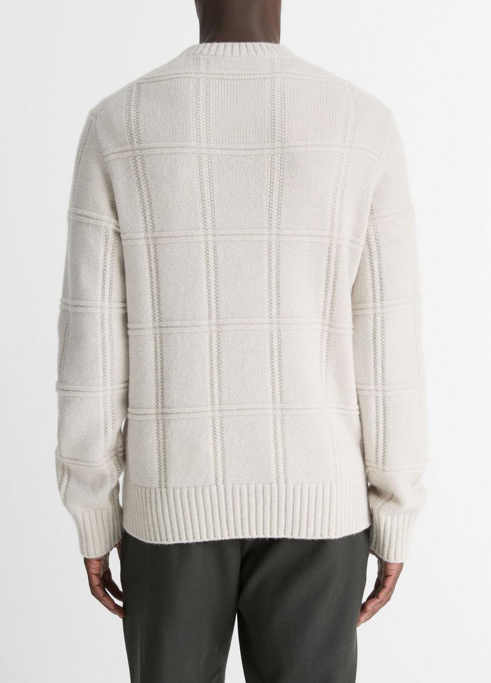 Seed-Stitch Windowpane Wool Sweater Product Image