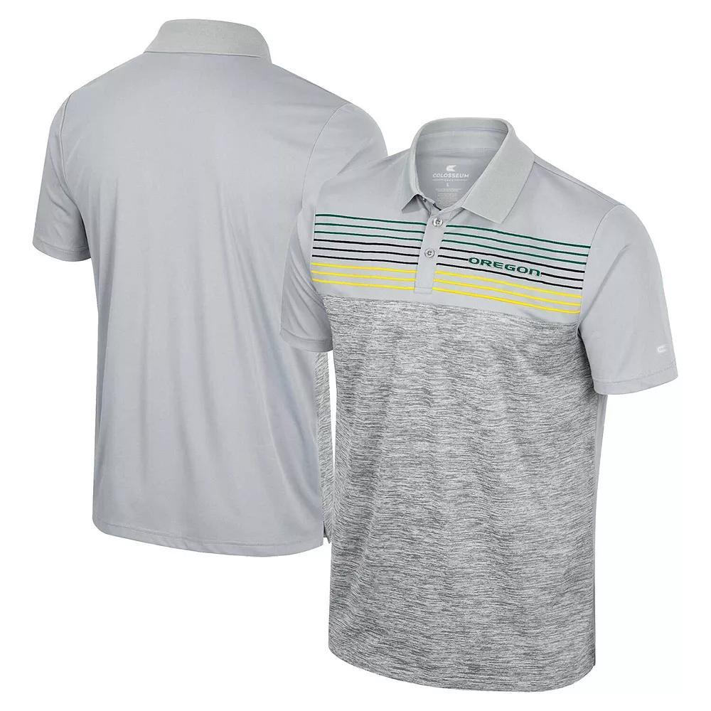Men's Colosseum Gray Oregon Ducks Cybernetic Polo, Size: XL, Grey Product Image