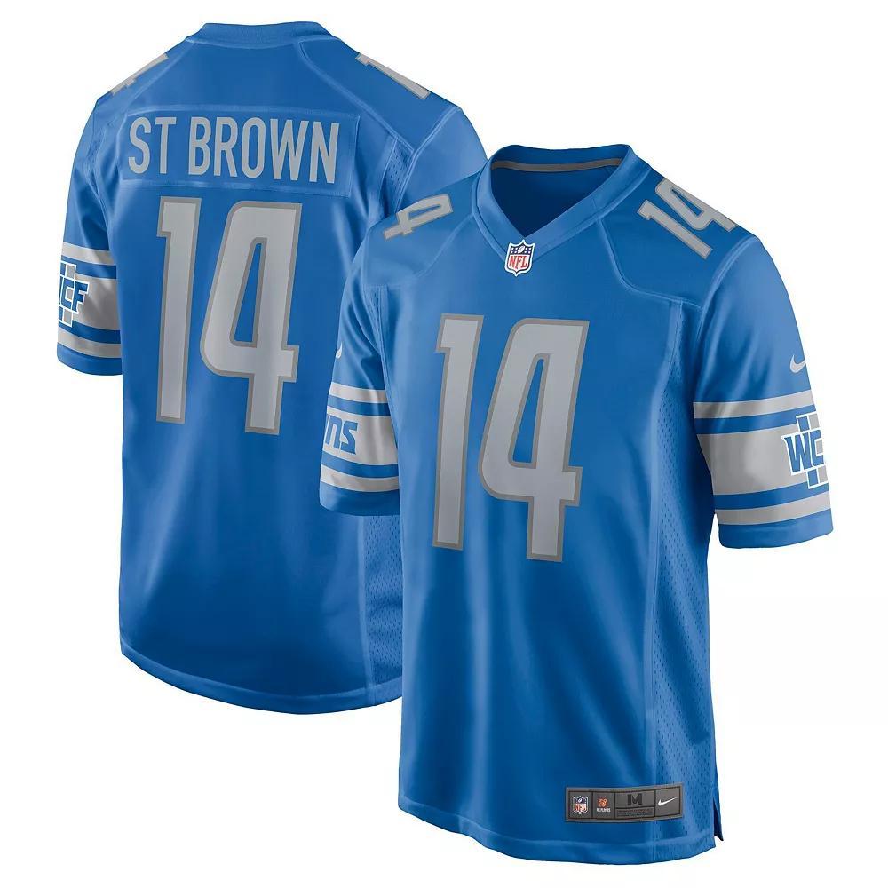 Men's Nike Amon-Ra St. Brown Blue Detroit Lions Game Player Jersey, Size: 3XL Product Image
