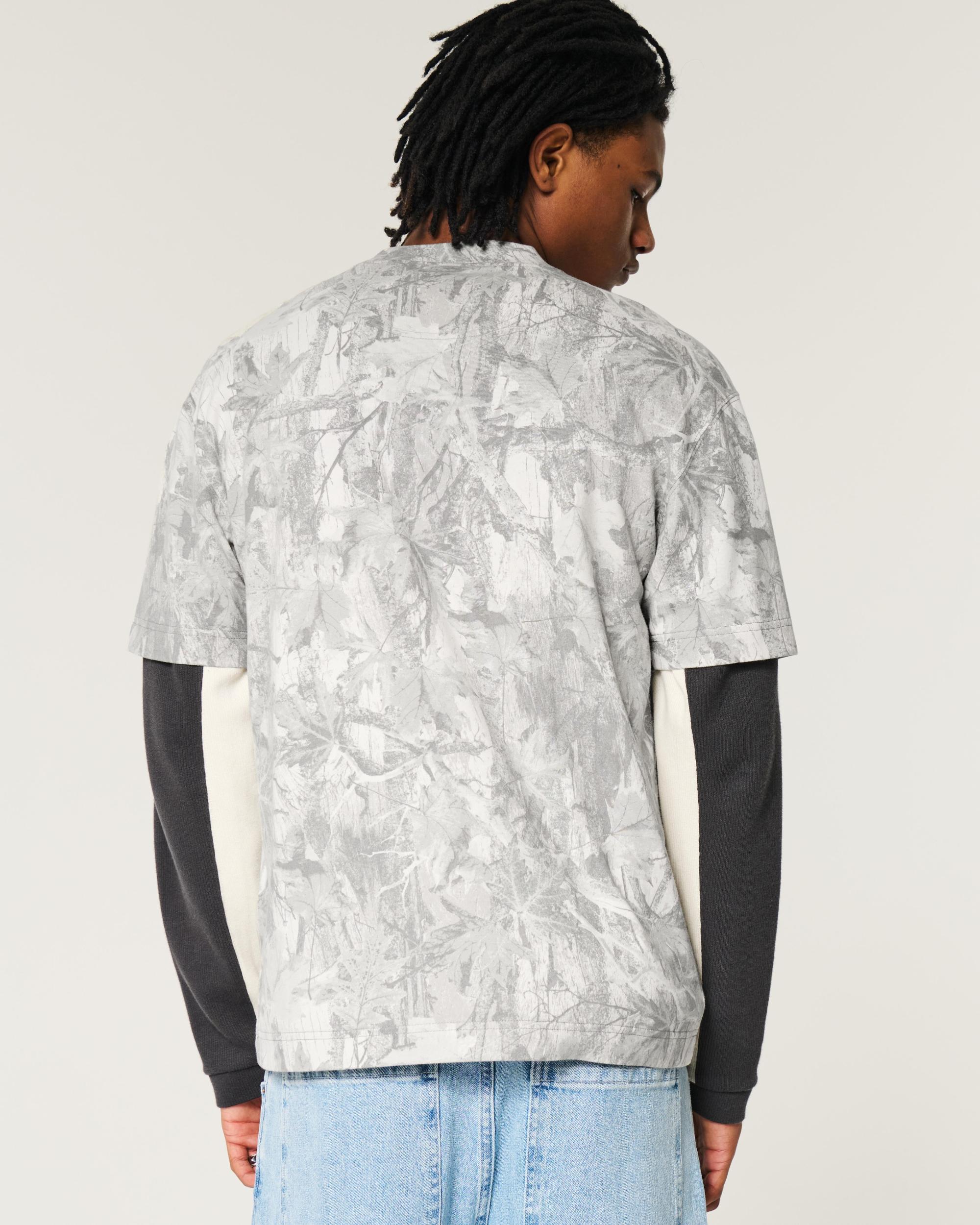 Boxy Heavyweight Camo Crew T-Shirt Product Image