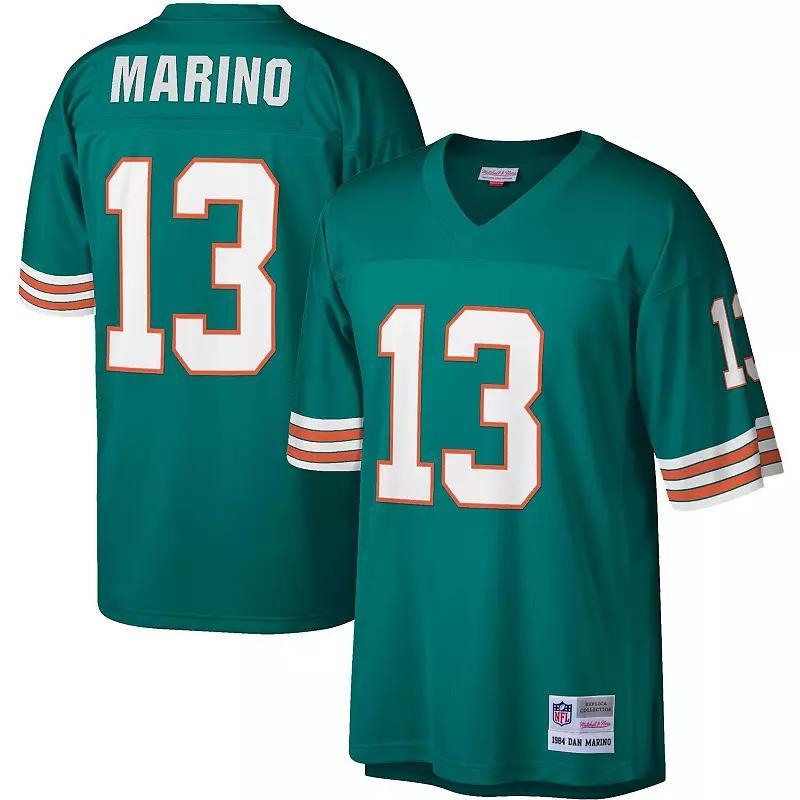 Men's Mitchell & Ness Dan Marino Aqua Miami Dolphins Legacy Replica Jersey, Size: 3XL, Turquoise A Product Image