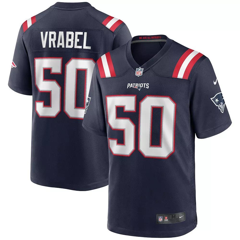 Men's Nike Mike Vrabel Navy New England Patriots Game Retired Player Jersey, Size: Medium, Blue Product Image
