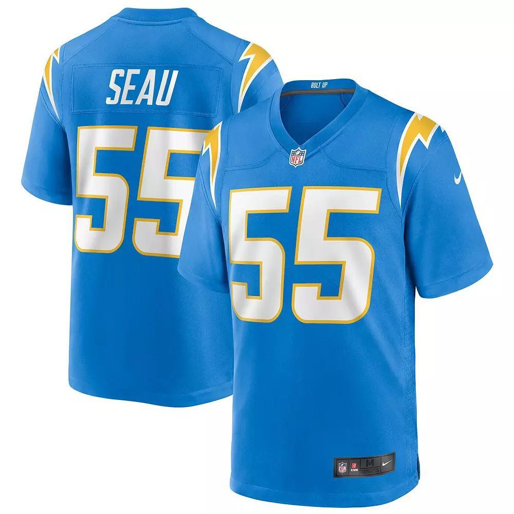 Men's Nike Junior Seau Powder Blue Los Angeles Chargers Game Retired Player Jersey, Size: 5XL, Light Product Image