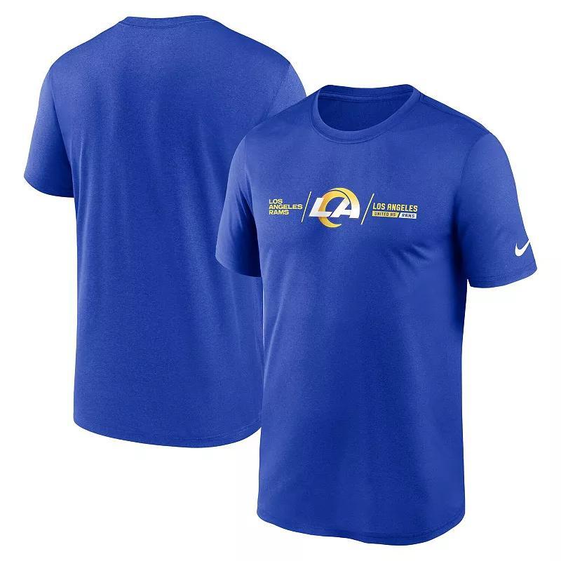 Men's Nike Royal Los Angeles Rams Horizontal Lockup Legend Performance T-Shirt,  Product Image