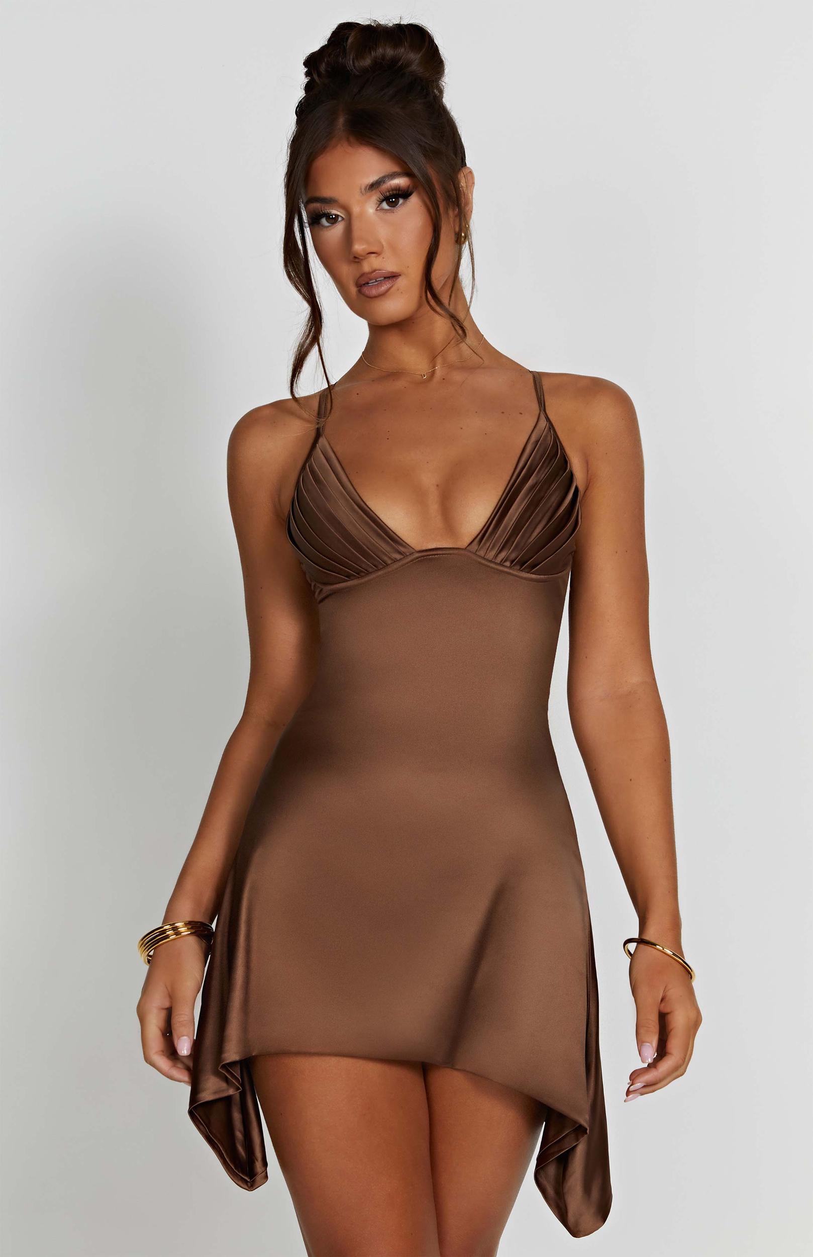 Clarise Mini Dress - Chocolate Product Image