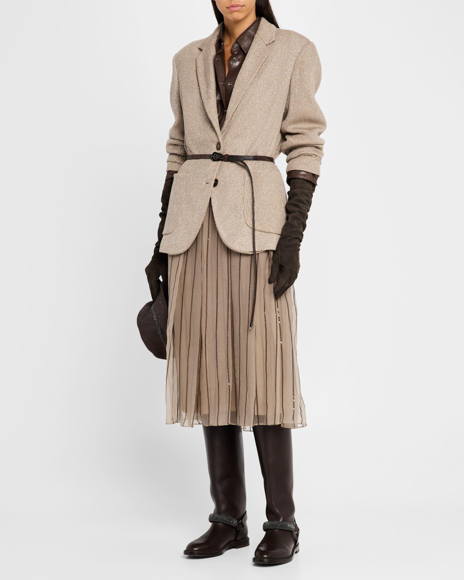 Two-Button Lurex Cotton English Rib Blazer Product Image