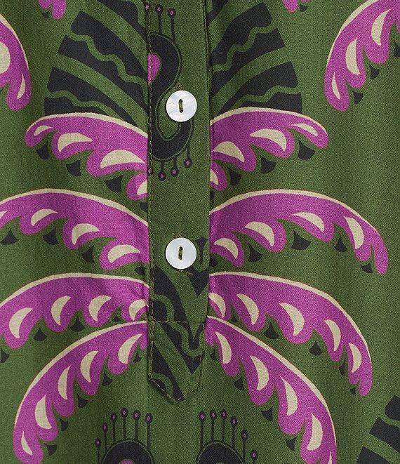 Jude Connally Kallan Decorative Frond Print Point Collar Shift Midi Dress Product Image
