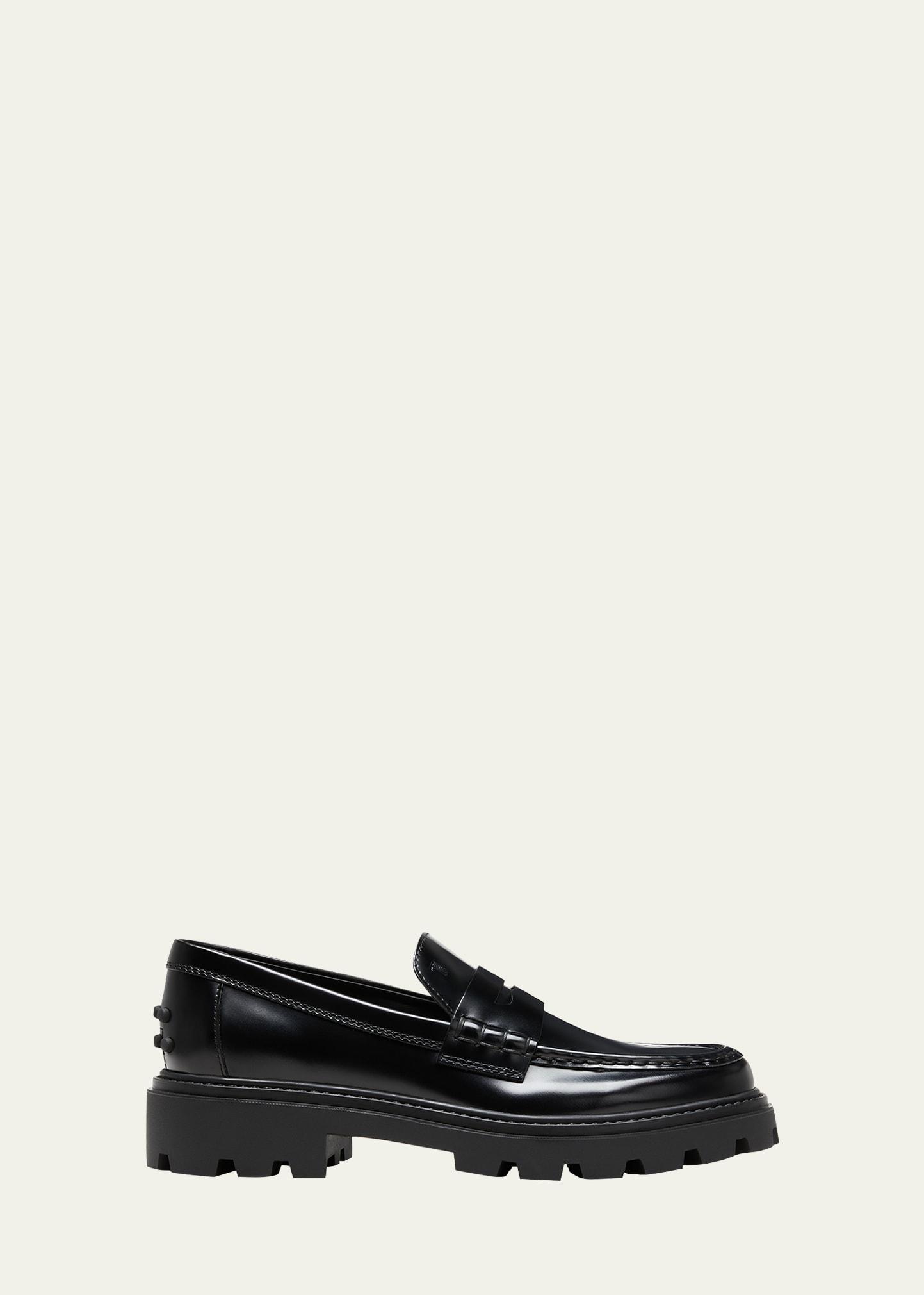 Calfskin Lug-Sole Penny Loafers Product Image