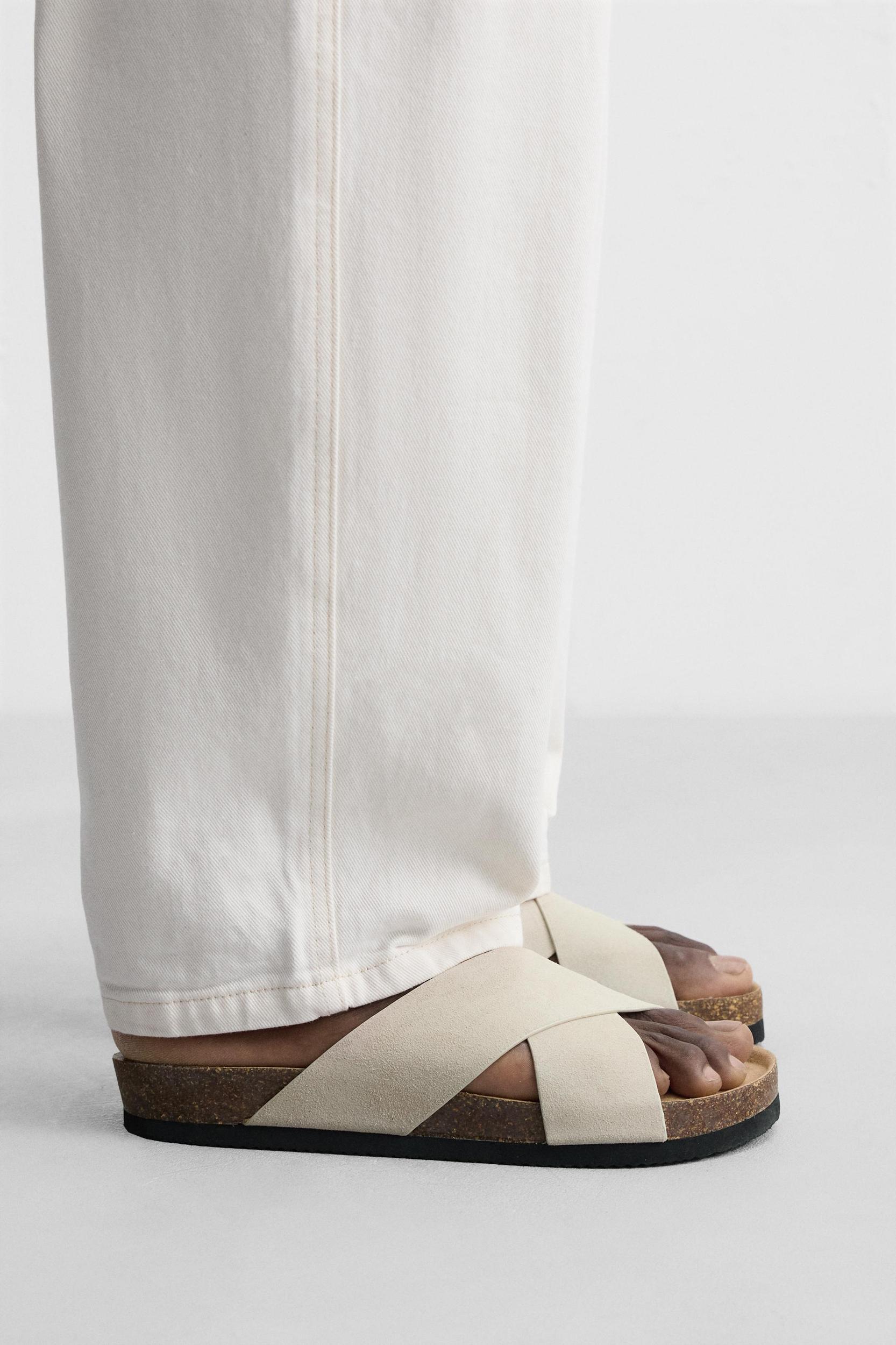 CRISSCROSS LEATHER SANDALS Product Image