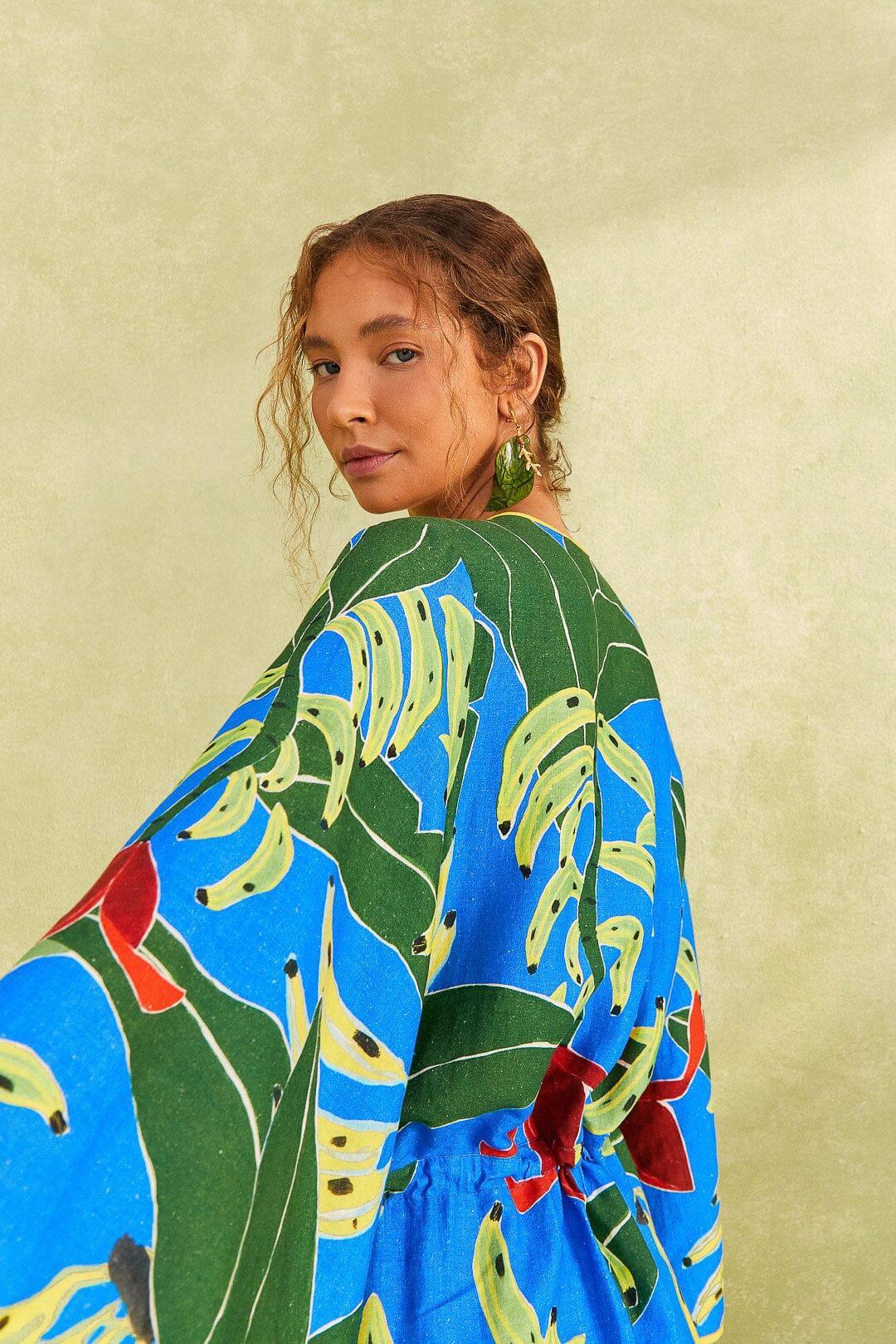 Blue Banana Leaves Romper Product Image