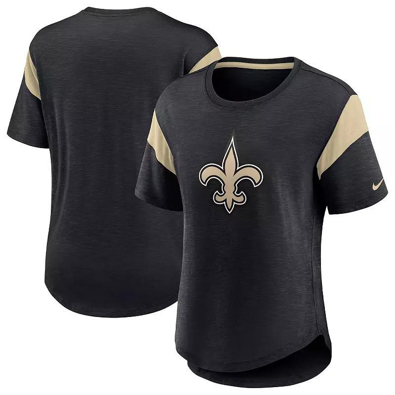 Womens Nike Heather Black New Orleans Saints Primary Logo Fashion Top Product Image
