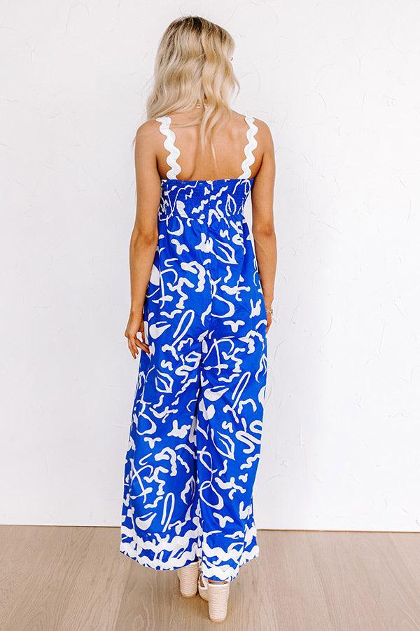 Cool Capri Jumpsuit in Royal Blue Product Image