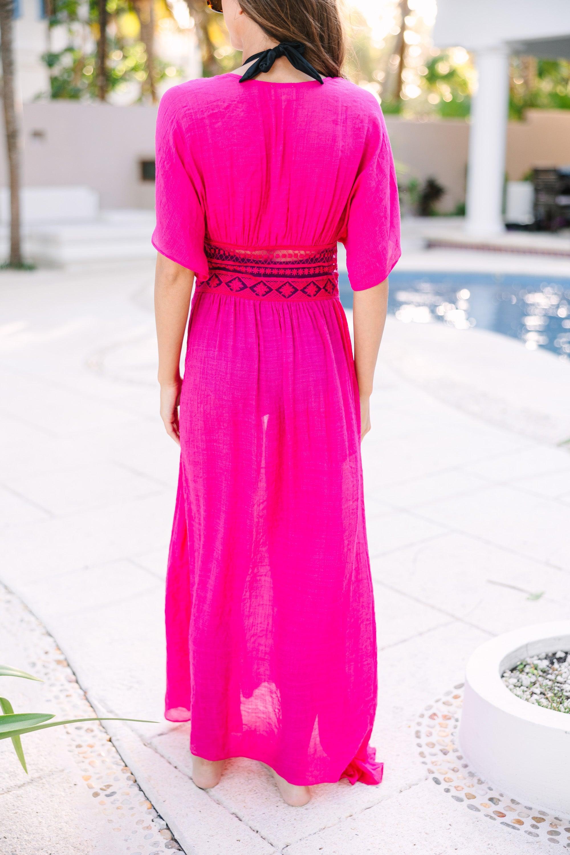 Leave It To Me Fuchsia Pink Cover-Up Kimono Female Product Image