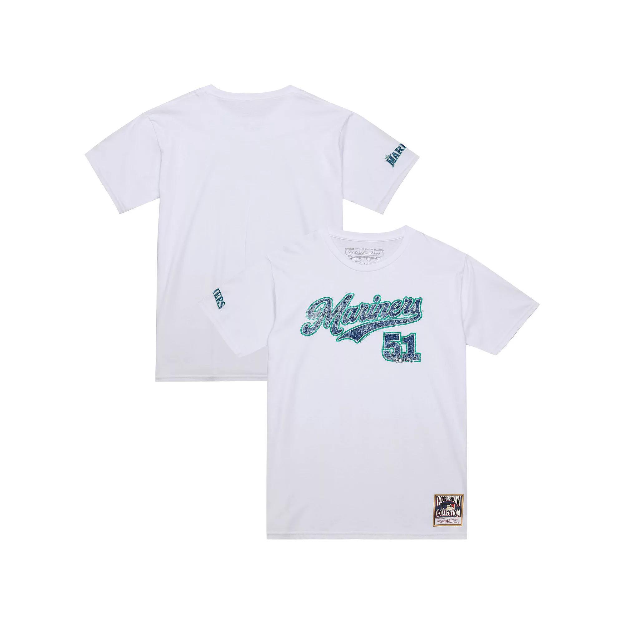 Men's Mitchell & Ness Ichiro Suzuki White Seattle Mariners Cooperstown Collection Player T-Shirt, Size: Medium Product Image