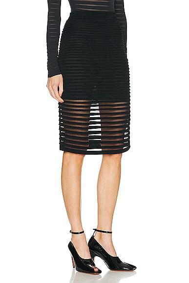 ALAÏA Striped Pencil Skirt In Noir Ala?a Product Image