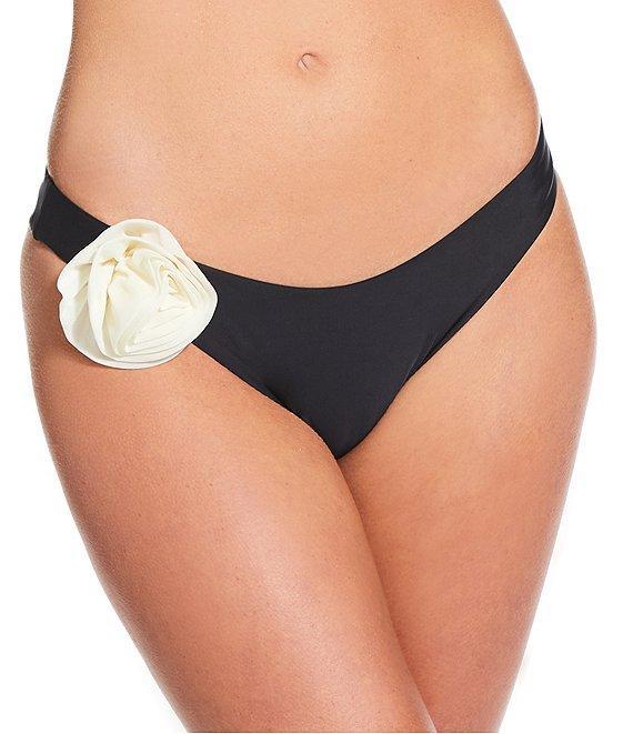Gianni Bini Solid Rosette V-Scoop Front Swim Bottom Product Image