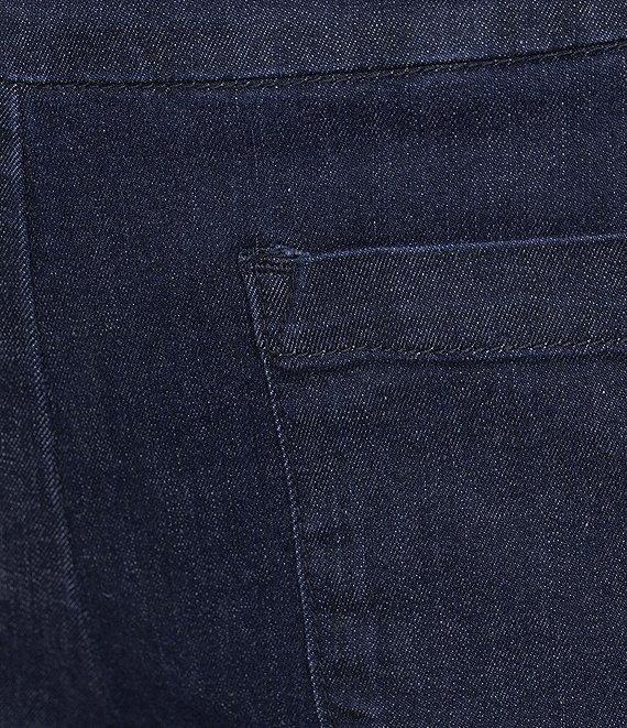 Allison Daley Petite Size Stretch Denim Elastic Waist Pull-On Wide Leg Crop Pants Product Image