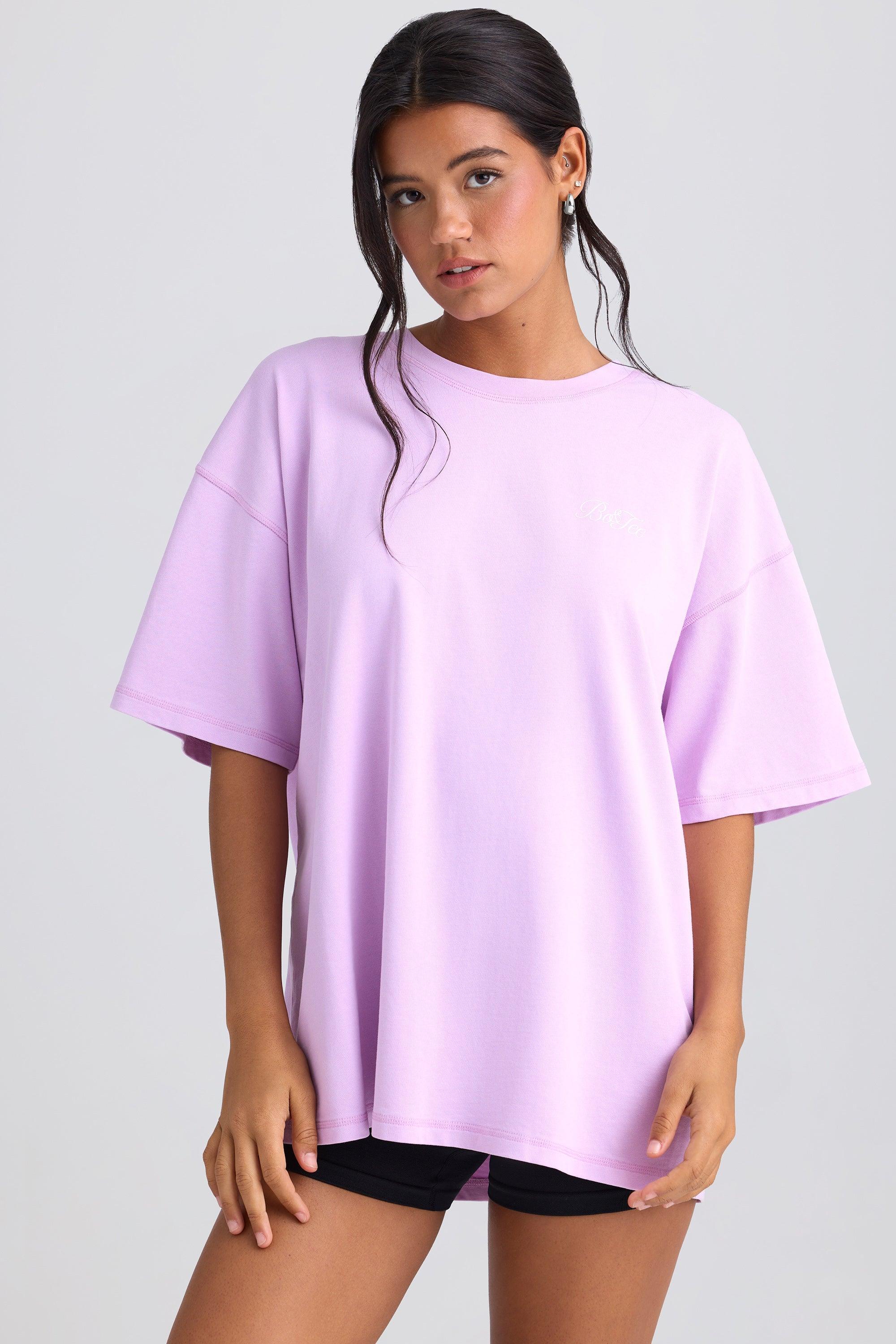 Oversized Short-Sleeve T-Shirt in Violet Pink Product Image