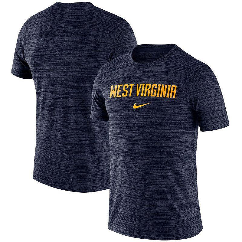 Mens Nike West Virginia Mountaineers Velocity Performance T-Shirt Blue Product Image