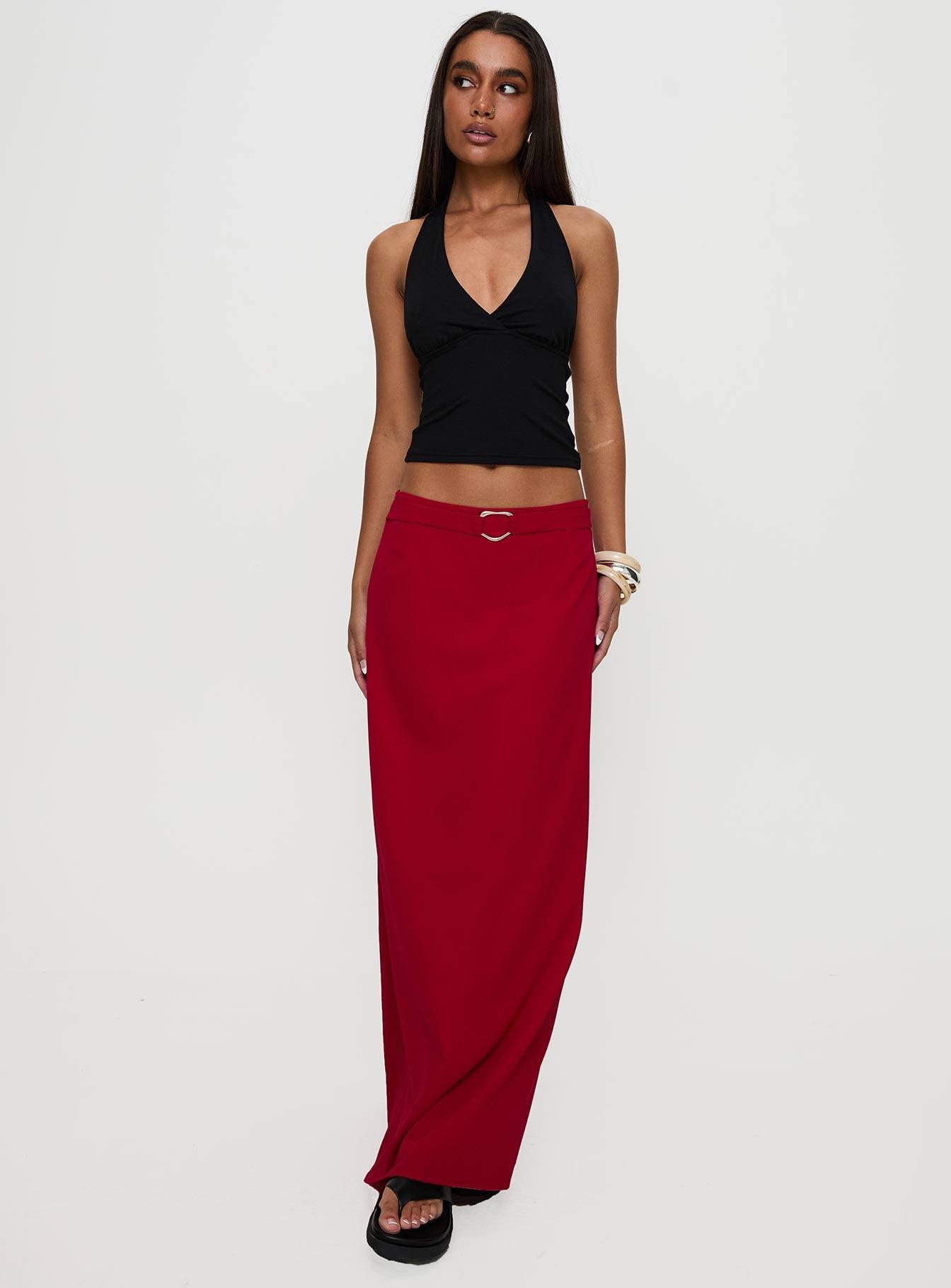 Devoted Maxi Skirt Red Product Image