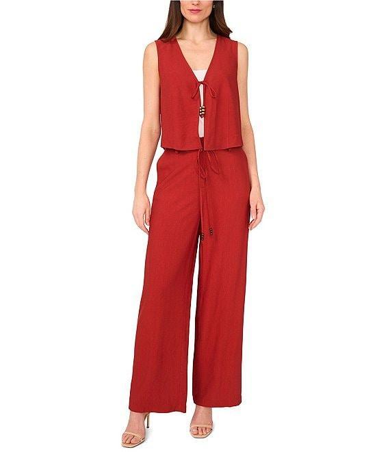 Vince Camuto Coordinating V Neck Sleeveless Tie Front Vest Product Image