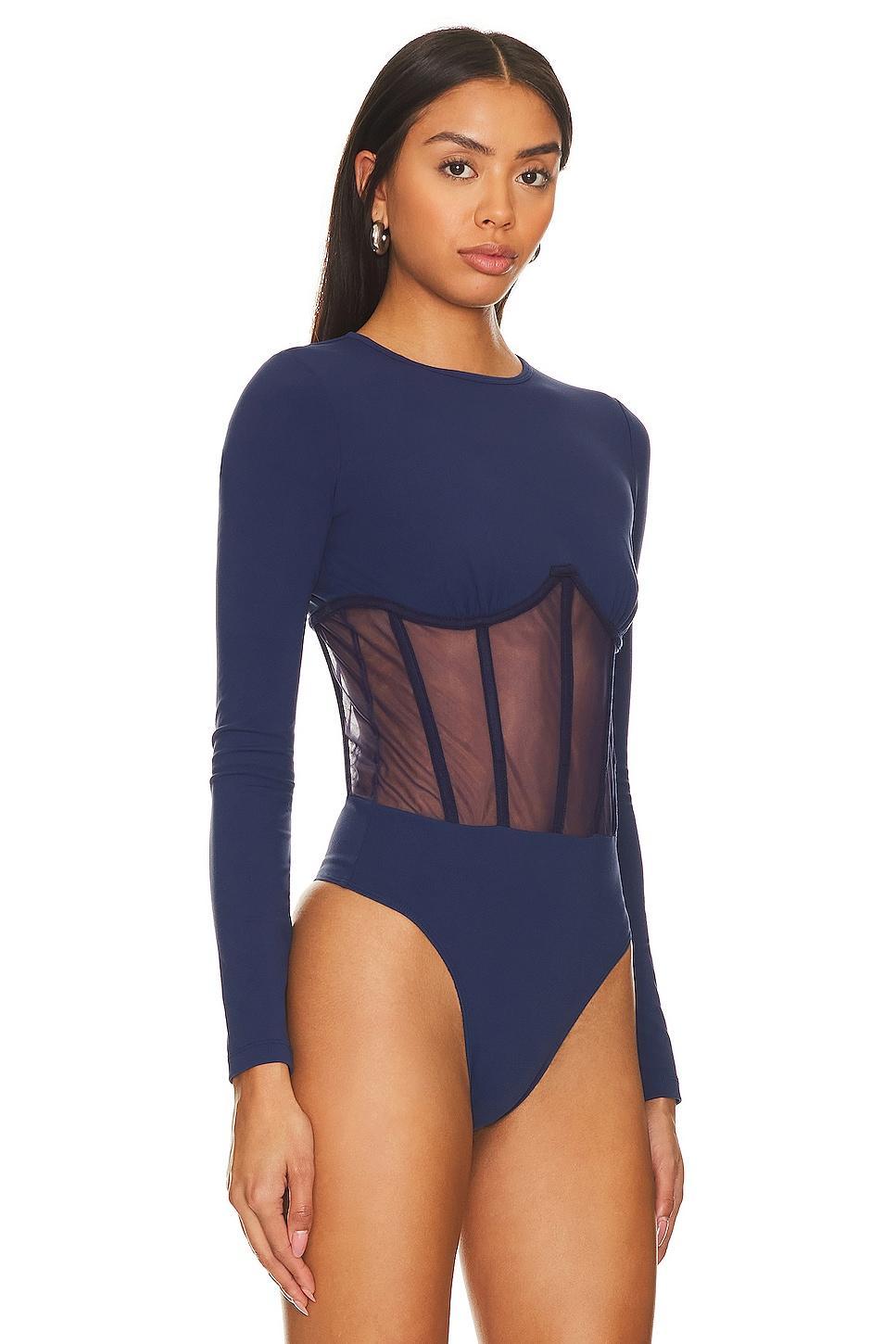 Womens Zoma Tulle & Jersey Sheer Bodysuit Product Image