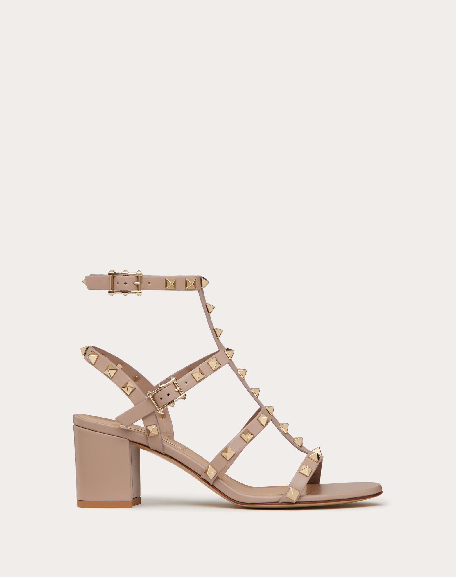Rockstud Calfskin Ankle Strap Sandal 60 Mm Product Image