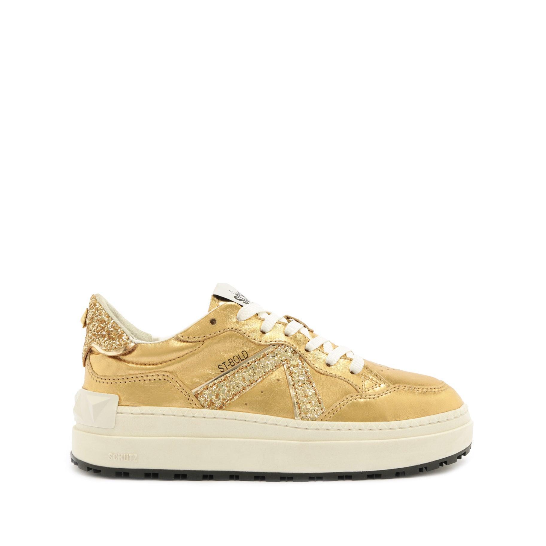 Schutz Womens St Bold Almond Toe Glitter Detail Platform Sneakers Product Image