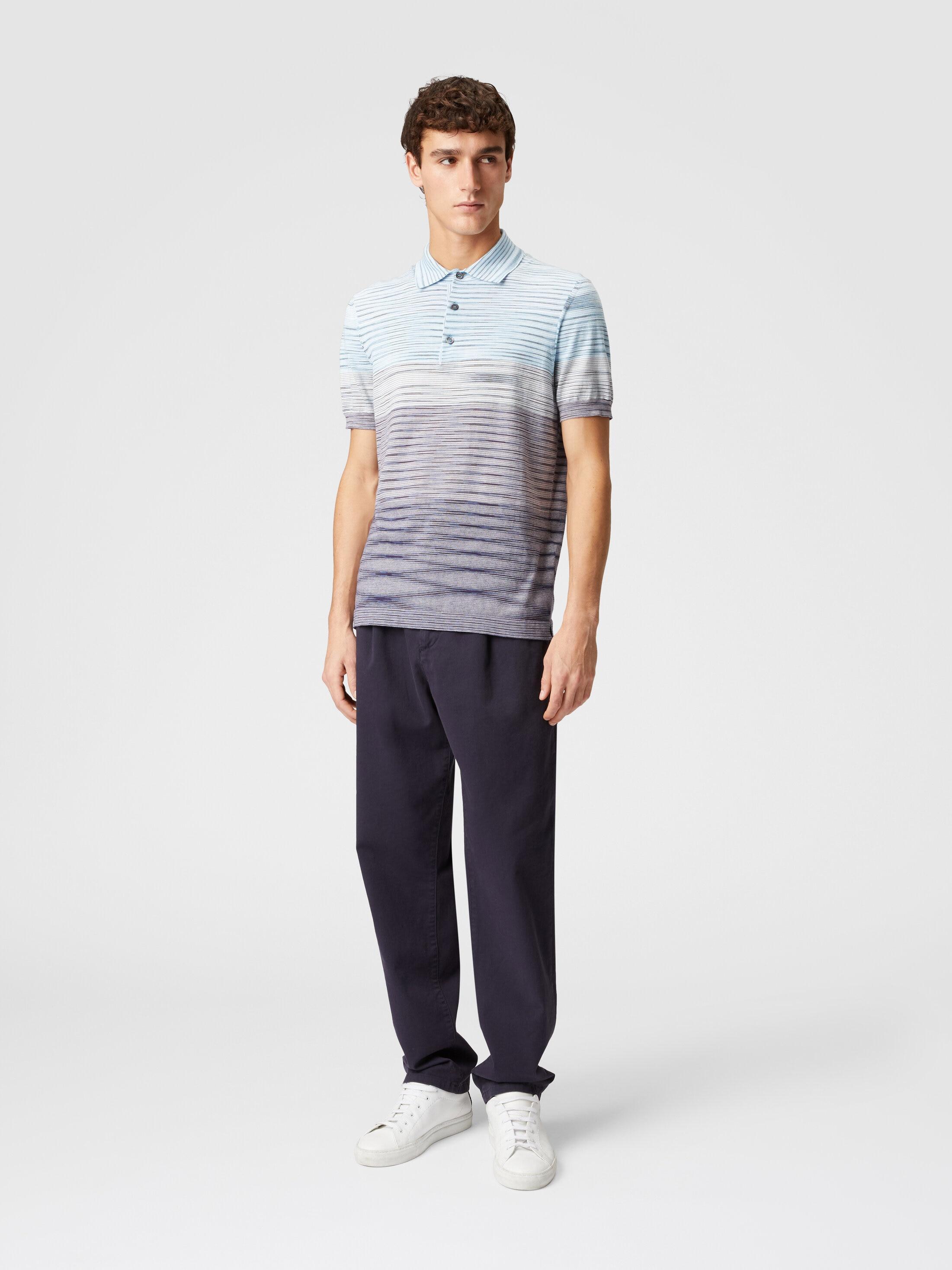 Dégradé slub cotton polo shirt Product Image