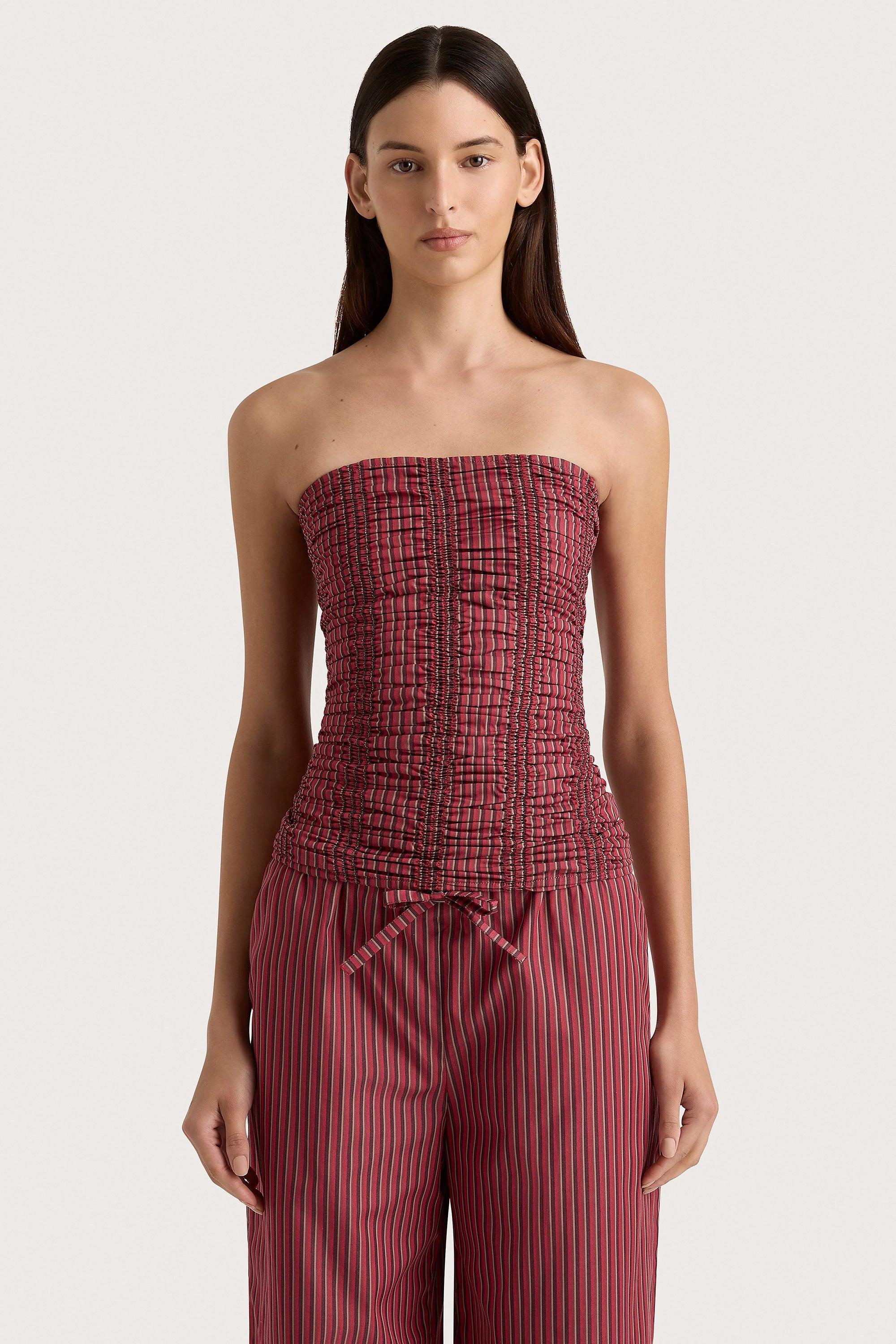 Freja Pant Wine Stripe Product Image