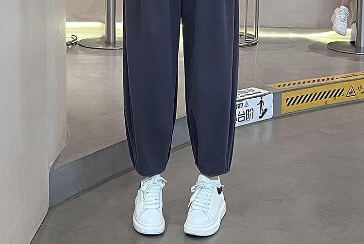 High Waist Plain Harem Sweatpants Product Image