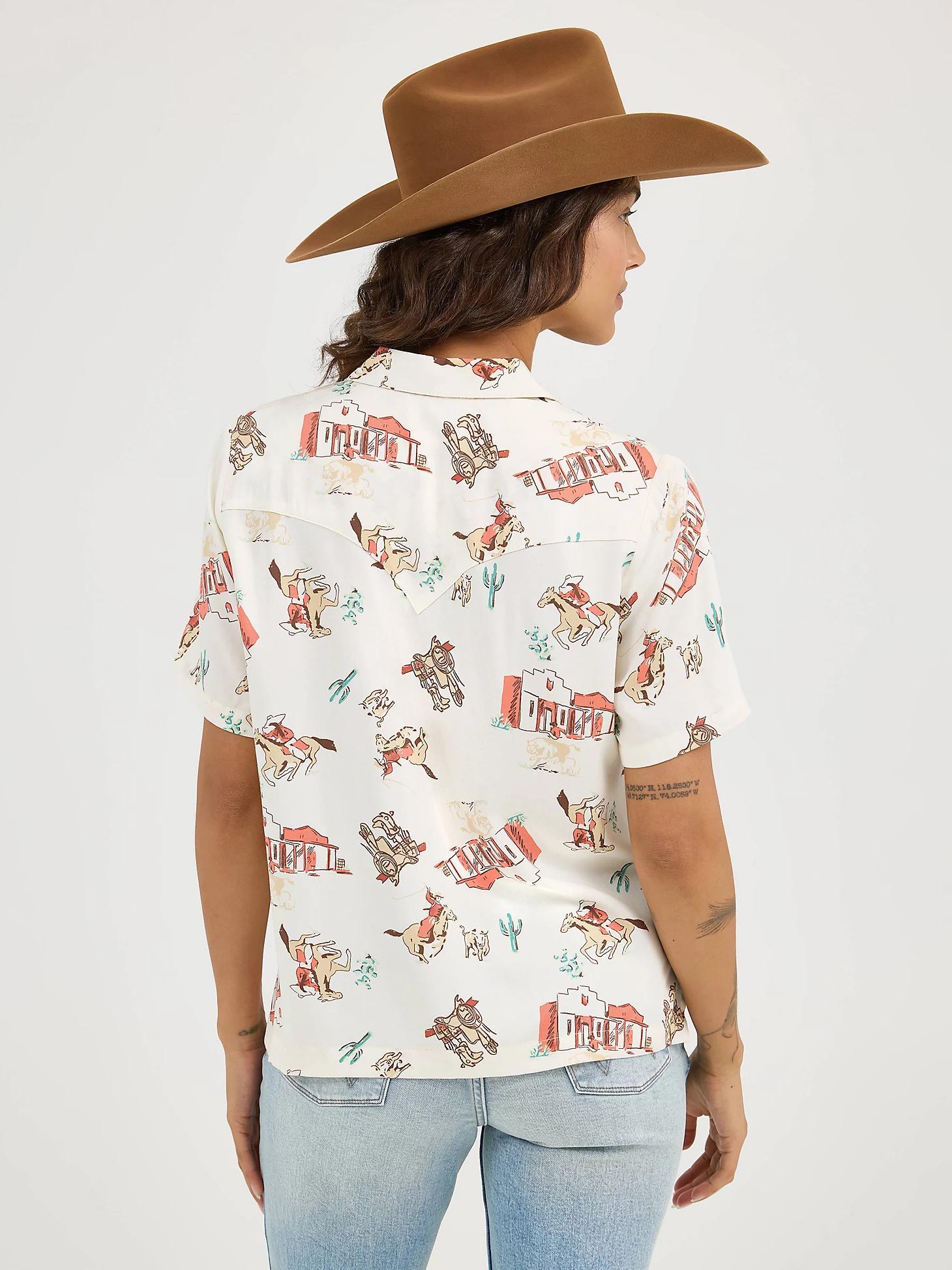 Women's Wrangler Retro® Cowgirl Camp Shirt in Scattered Town Product Image
