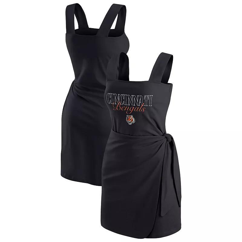 Women's WEAR by Erin Andrews Black Pittsburgh Steelers Wrap Dress,  Product Image