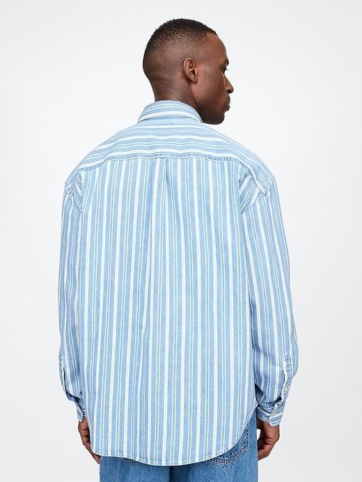 Denim Stripe Big Shirt Product Image
