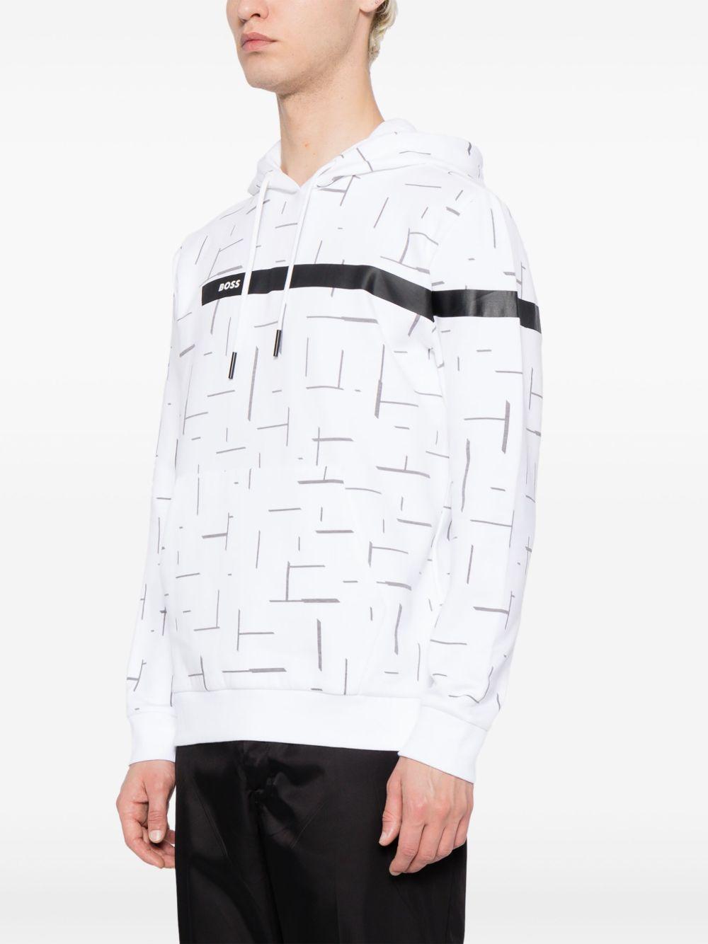 graphic-print drawstring cotton hoodie Product Image